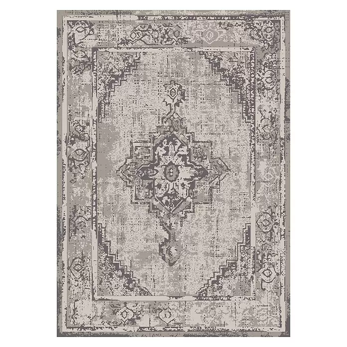 Laagpolig vloerkleed vintage Tirza medaillon - Grijs, 230 x 160 cm, Polypropyleen - Bovenaanzicht