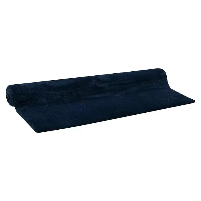 Laagpolig vloerkleed zacht Belle - Donkerblauw, 230 x 160 cm, Polypropyleen - Diagonaal zicht