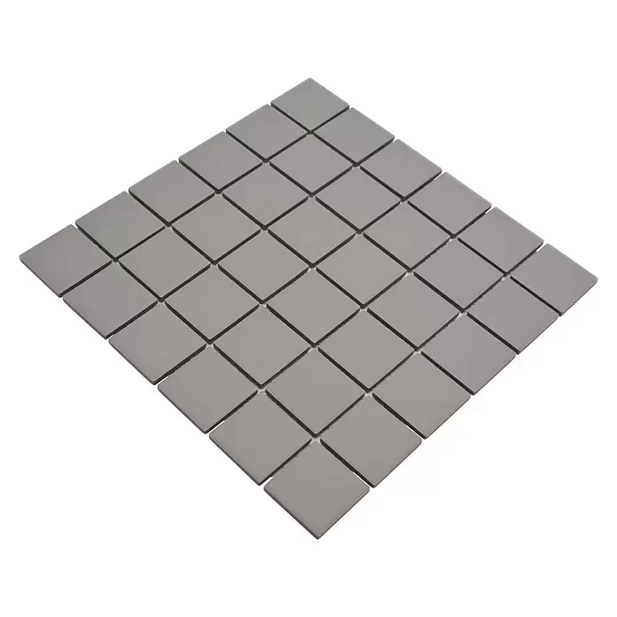 Mozaïektegel vierkant Uni CU 203 - 29,8 x 29,8 cm, Lichtgrijs, Mat - Diagonaal zicht