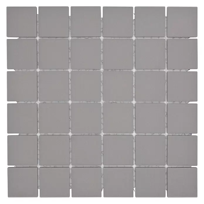 Mozaïektegel vierkant Uni CU 203 - 29,8 x 29,8 cm, Lichtgrijs, Mat - Vooraanzicht