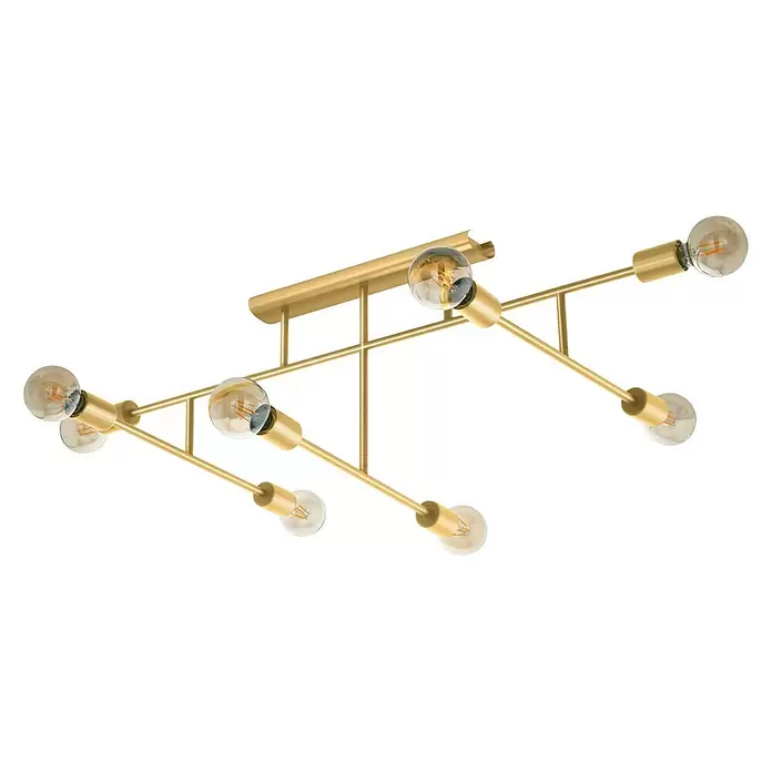 Eglo Deckenleuchte BELSIANA 1 - 40 W, L x B x H: 118 x 38 x 35 cm, Messing gebürstet, E27 - Diagonale Ansicht