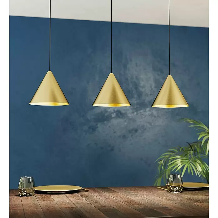 Eglo Pendelleuchte NARICES - 40 W, L x B x H: 92 x 22 x 110 cm, Schwarz, E27 - Stimmungsaufnahme