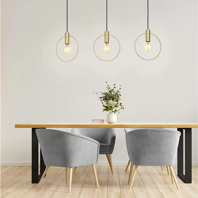 Eglo Pendelleuchte MANIZALES - 40 W, L x B x H: 101 x 50 x 110 cm, Messing-gebürstet, E27 - Stimmungsaufnahme