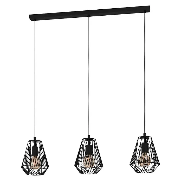 Eglo Pendelleuchte rund STYPE - 40 W, Schwarz, E27 - Vorderansicht