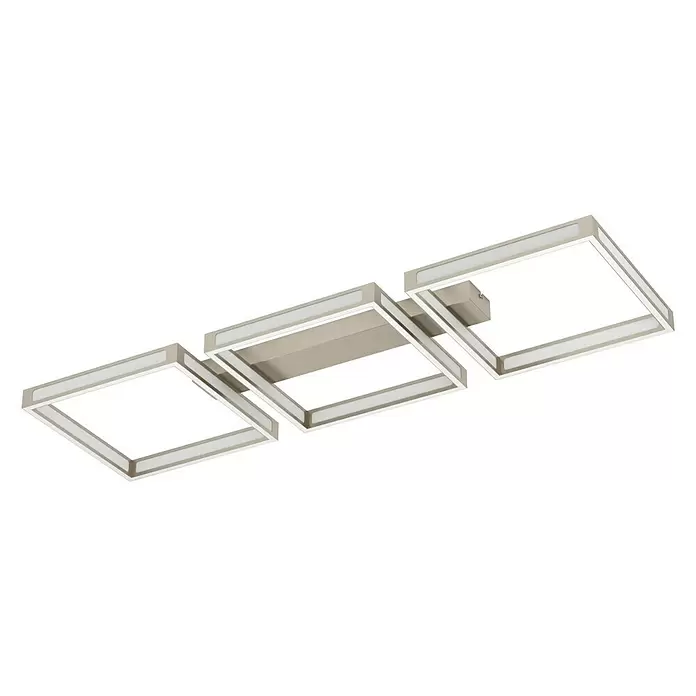 Eglo LED-Deckenleuchte ALTAFLOR - 33,6 W, L x B x H: 100 x 31,5 x 70 cm, Nickel-matt, Warmweiß - Diagonale Ansicht