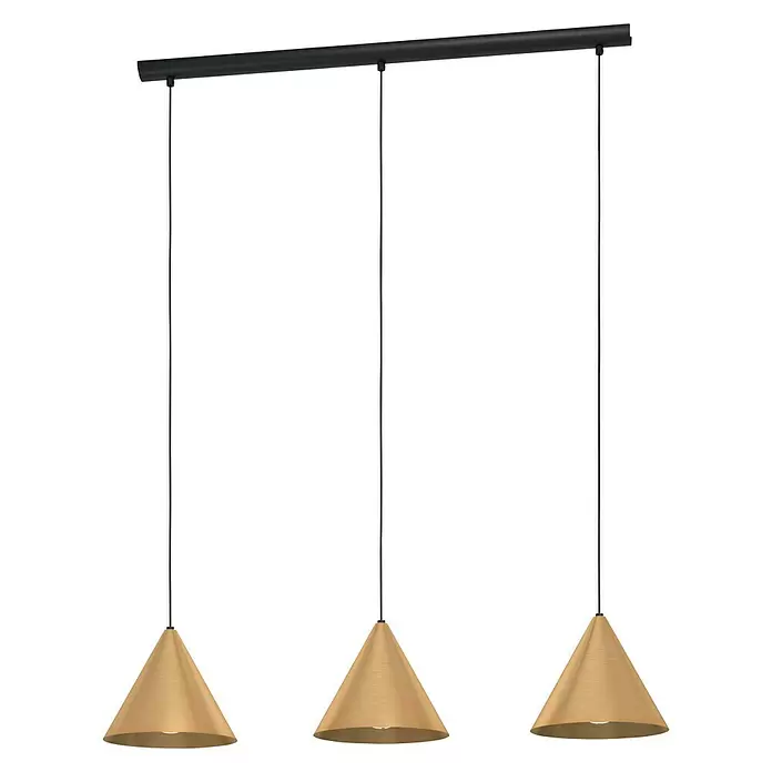Eglo Pendelleuchte NARICES - 40 W, L x B x H: 92 x 22 x 110 cm, Schwarz, E27 - Vorderansicht