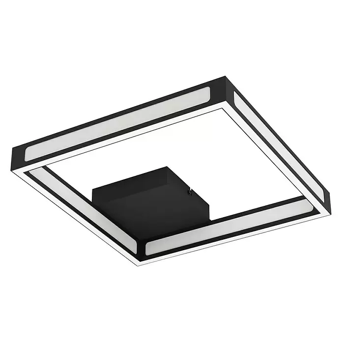 Eglo LED-Deckenleuchte ALTAFLOR - 11,2 W, L x B x H: 31,5 x 31,5 x 70 cm, Schwarz, Warmweiß - Diagonale Ansicht