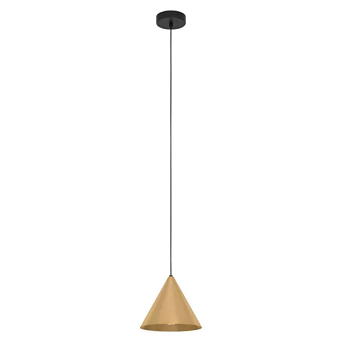 Eglo Pendelleuchte rund NARICES - 40 W, Ø x H: 220 mm x 110 cm, Schwarz, E27 - Vorderansicht