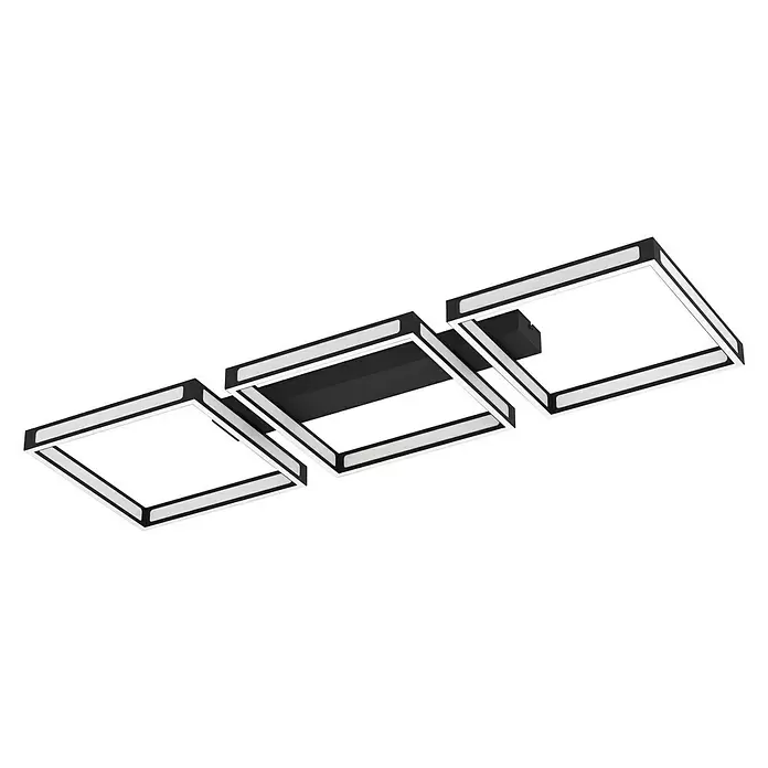 Eglo LED-Deckenleuchte ALTAFLOR - 33,6 W, L x B x H: 100 x 31,5 x 70 cm, Schwarz, Warmweiß - Diagonale Ansicht