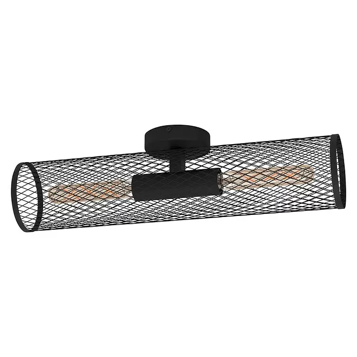 Eglo Deckenleuchte REDCLIFFE - 40 W, L x B x H: 54 x 12 x 145 cm, Schwarz, E27 - Diagonale Ansicht