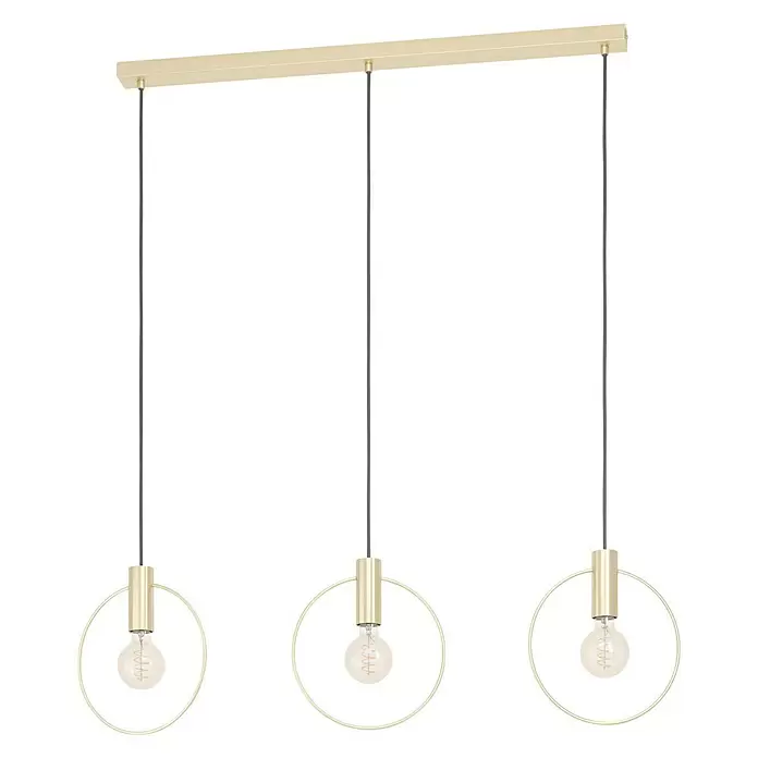 Eglo Pendelleuchte MANIZALES - 40 W, L x B x H: 101 x 50 x 110 cm, Messing-gebürstet, E27 - Vorderansicht