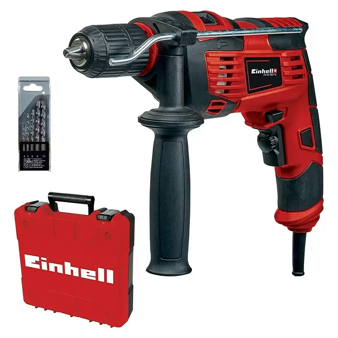 Einhell Schlagbohrmaschine TC-ID 720/1 E Kit - 720 W, Leerlaufdrehzahl: 0 U/min - 2.800 U/min - Diagonale Ansicht