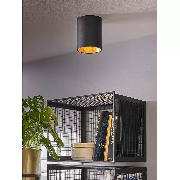 Eglo Led-plafondlamp, rond Polasso - 3,3 W, Ø x h: 100 mm x 120 cm, Goud, Zwart, Warm wit - Sfeeropname