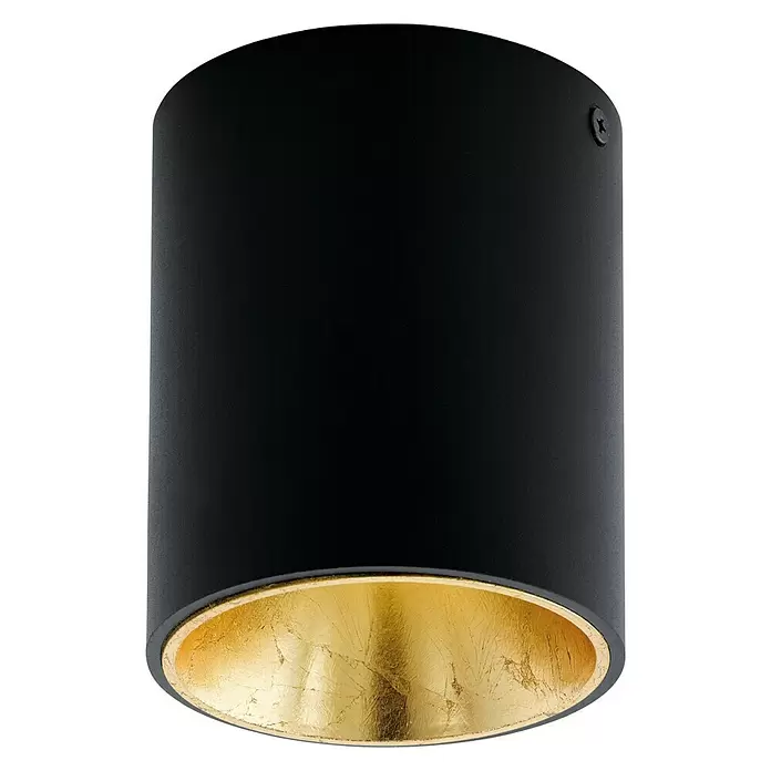 Eglo Led-plafondlamp, rond Polasso - 3,3 W, Ø x h: 100 mm x 120 cm, Goud, Zwart, Warm wit - Vooraanzicht