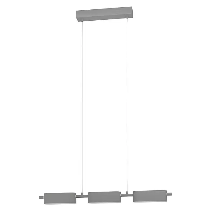 Eglo LED-Pendelleuchte ROVIRA - 20,1 W, L x B x H: 77 x 50 x 110 cm, Silber, Warmweiß - Vorderansicht