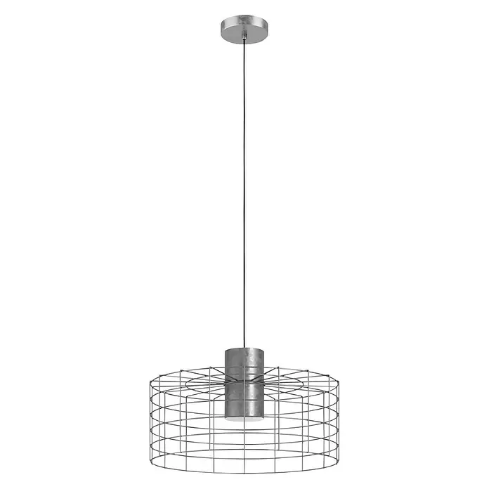 Eglo Pendelleuchte rund MILLIGAN - 40 W, Ø x H: 480 mm x 110 cm, Weiß-verzinkt, E27 - Vorderansicht
