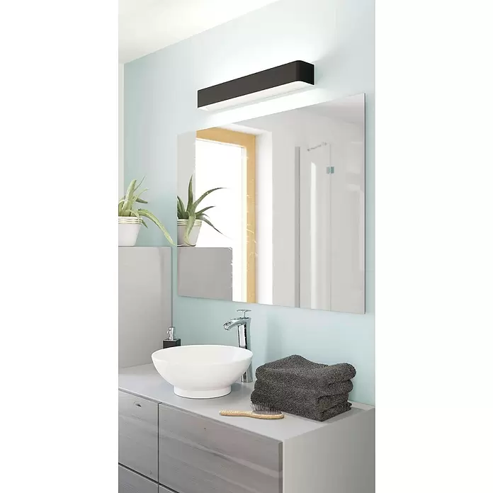 Eglo LED-Spiegelleuchte SANIA 5 - 26,5 W, L x B x H: 62 x 0 x 80 cm, Schwarz/Weiß - Stimmungsaufnahme