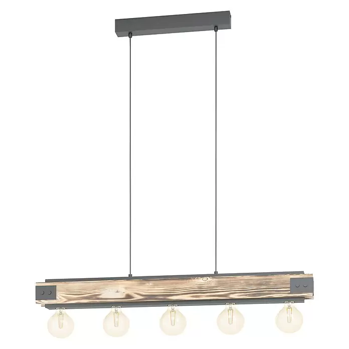 Eglo Pendelleuchte LAYHAM - 60 W, L x B x H: 96 x 85 x 110 cm, Braun/Schwarz, E27 - Vorderansicht