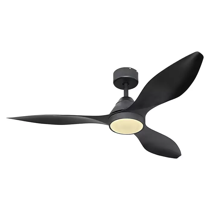 Globo Deckenventilator Maggie - Ø x H: 132 x 30 cm, 50 W, Schwarz, Mit Beleuchtung - Diagonale Ansicht