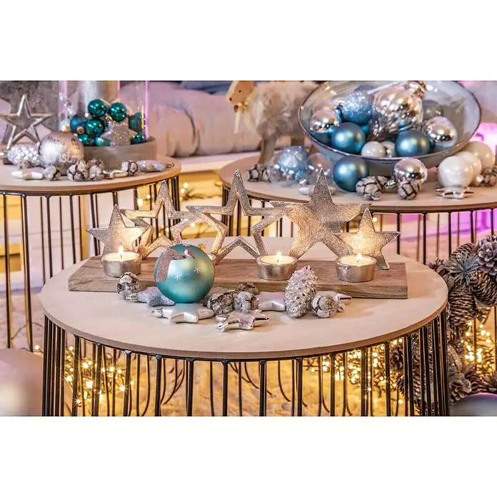 Christbaumschmuck Stern - Silber, Kunststoff, Stern, 8 Stk. - Stimmungsaufnahme