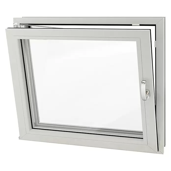 Solid Elements Kellerfenster - B x H: 60 x 50 cm, DIN Anschlag: Links, Weiß - Diagonale Ansicht