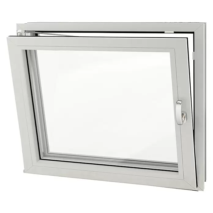 Solid Elements Kellerfenster - B x H: 90 x 60 cm, DIN Anschlag: Links, Weiß - Diagonale Ansicht