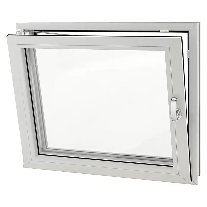Solid Elements Kellerfenster - B x H: 100 x 60 cm, DIN Anschlag: Links, Weiß - Diagonale Ansicht
