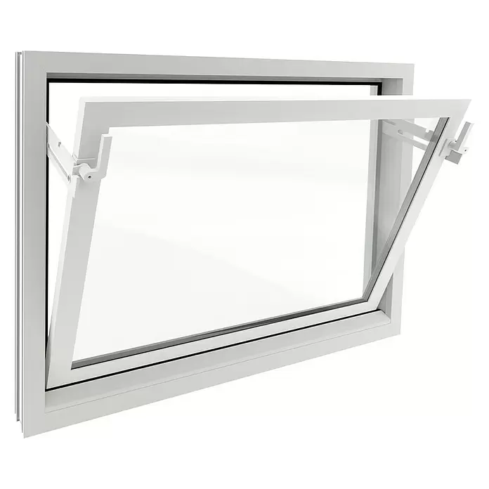 Solid Elements Kippfenster - B x H: 100 x 50 cm, Weiß - Diagonale Ansicht