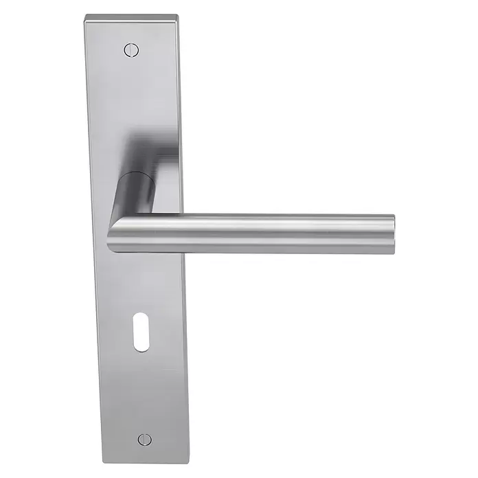 Diamond Doors Modern Zimmertürgarnitur Iowa - Türstärke: 40 mm - 45 mm, Buntbart BB, Edelstahl, L-Form - Vorderansicht
