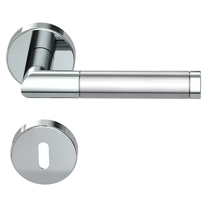 Diamond Doors Creative Zimmertürgarnitur Avantgardo - Edelstahl, Buntbart BB - Vorderansicht