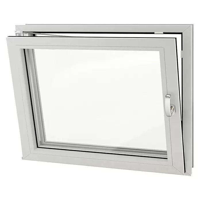 Solid Elements Kellerfenster - B x H: 100 x 50 cm, DIN Anschlag: Links, Weiß - Diagonale Ansicht