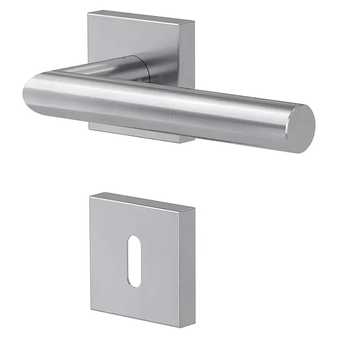 Diamond Doors Modern Zimmertürgarnitur Quattro - Matt, Buntbart BB - Diagonale Ansicht