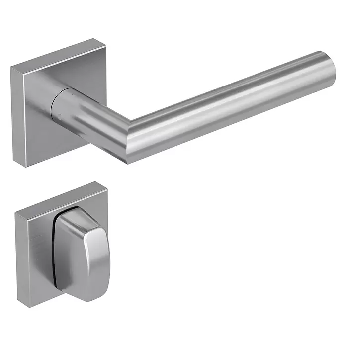 Diamond Doors Modern Zimmertürgarnitur WC Quattro - Matt, Schlitzkopf/Olive SK/OL - Diagonale Ansicht