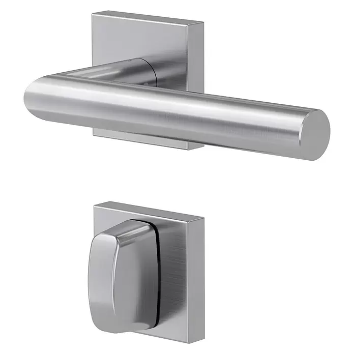Diamond Doors Modern Zimmertürgarnitur WC Quattro - Matt, Schlitzkopf/Olive SK/OL - Diagonale Ansicht