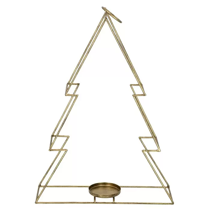Teelichthalter Weihnachtsbaum - Höhe: 34 cm - Vorderansicht