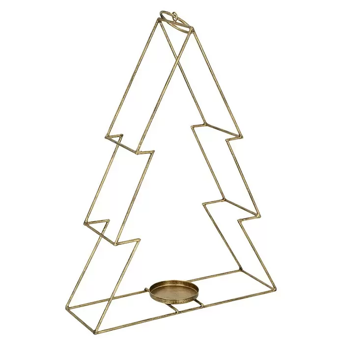 Teelichthalter Weihnachtsbaum - Höhe: 34 cm - Diagonale Ansicht