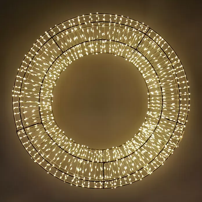 Cable con luces LED Circular - Diámetro: 40 cm, Número de LED: 1.500 ud., Color de luz: Blanco cálido - Foto ambiente