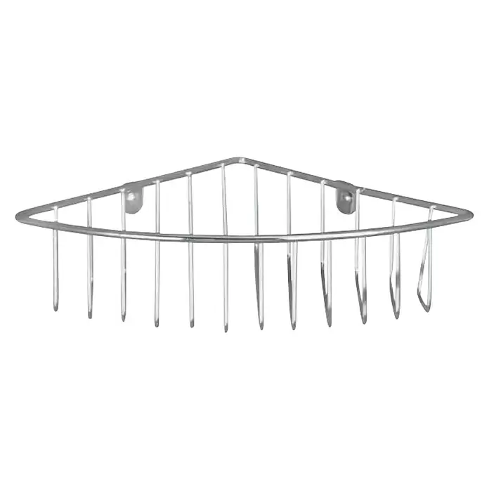 Kutna košarica za tuš kabinu Genola - D x Š x V: 20 x 36 x 5,5 cm, Krom, Kromirano - Pogled sprijeda