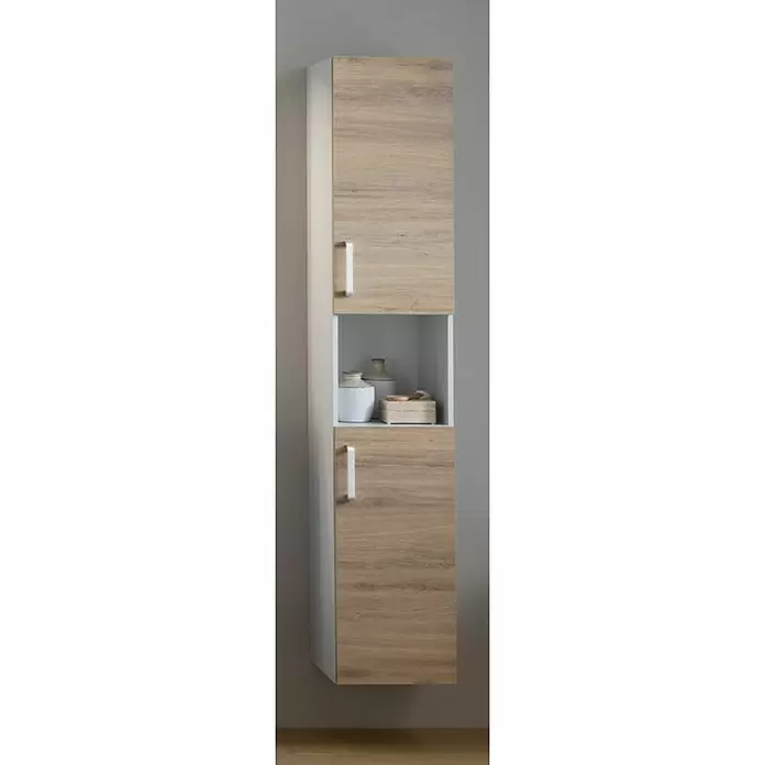 Kolpa San Kupaonski ormarić Evelin - 346 x 370 x 1.700 mm, Hrast Bruges - Živopisni prikaz