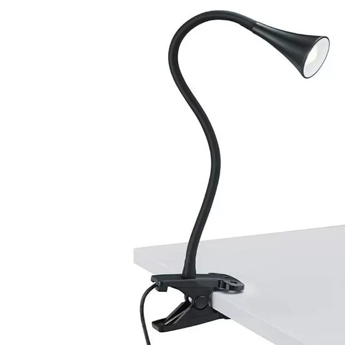 Reality Leuchten LED stolna svjetiljka s hvataljkom - 3 W, Crne boje, 230 V, 400 lm - Detaljan prikaz