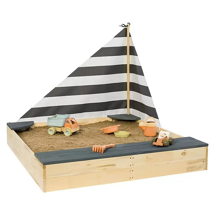 Sun Sandkasten Little Captain - 135 x 125 x 110 cm, Holz - Diagonale Ansicht
