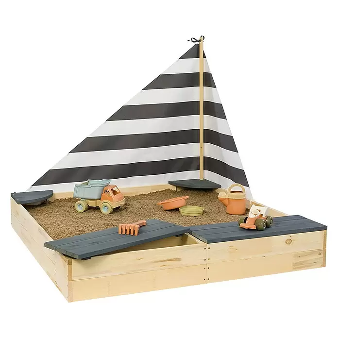 Sun Sandkasten Little Captain - 135 x 125 x 110 cm, Holz - Diagonale Ansicht