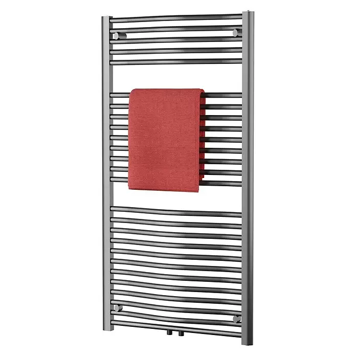 Admiral Badheizkörper Madrid - 60 x 121 cm, Mit Mittelanschluss, 750 W bei 75/65/20 °C, Chrom - Diagonale Ansicht