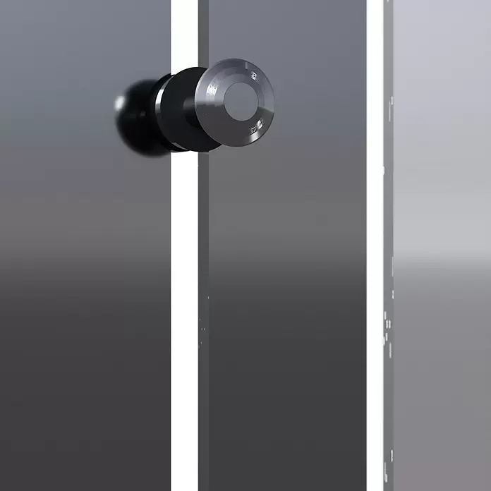 Admiral Designheizkörper Tokio - 55 x 180 cm, 640 W, Chrom Effekt, Spiegel - Detailaufnahme