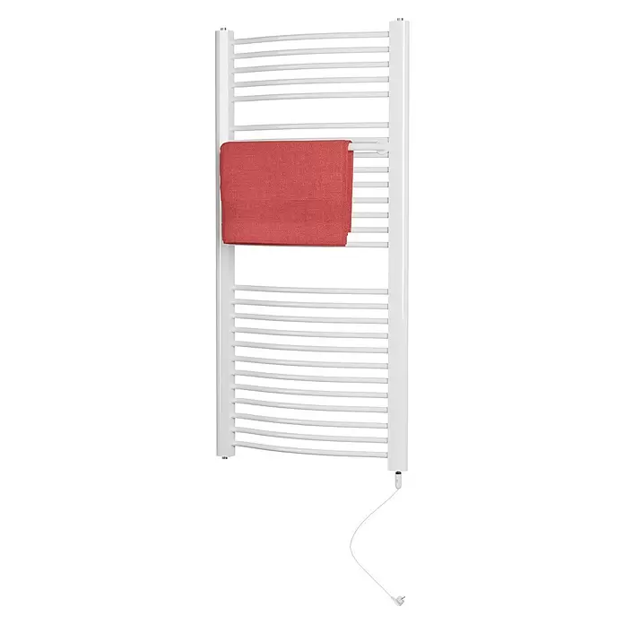 Admiral Elektro-Badheizkörper Mannheim - 60 x 131 cm, 600 W, Weiß, Heizstab - Diagonale Ansicht