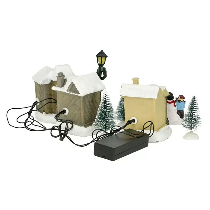 Kerstdorp 10 delig - Toepassingsbereik: Binnen, Aantal leds: 3 st., Lichtkleur: Warm wit - Achteraanzicht