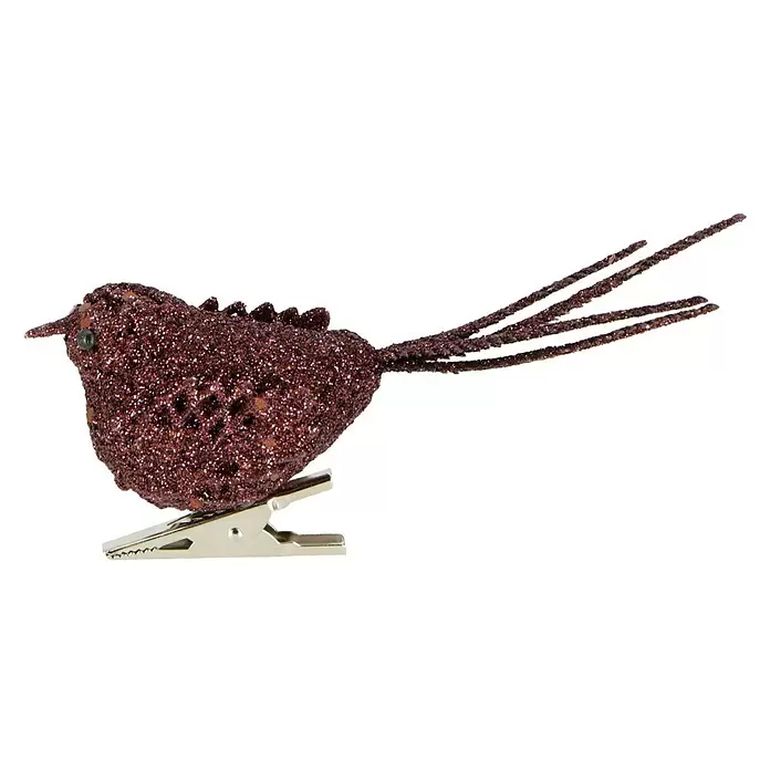 Christbaumschmuck Vogel - Bordeaux, Kunststoff, 1 Stk. - Linke Seitenansicht