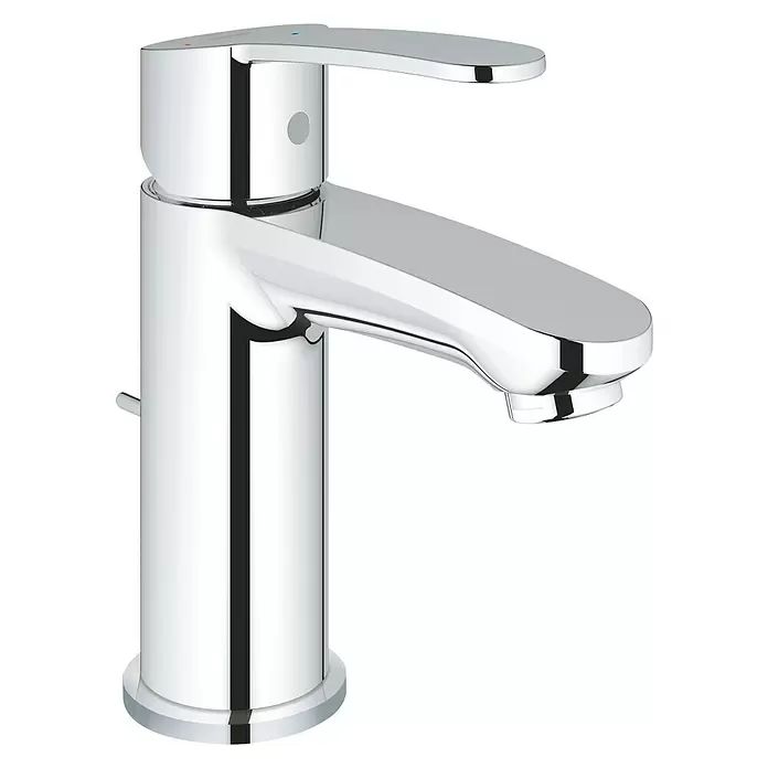 Grohe Eurostyle Cosmopolitan Waschtischarmatur S-Size - Chrom, Höhe: 15,8 cm, Mit Energie-Sparfunktion - Diagonale Ansicht