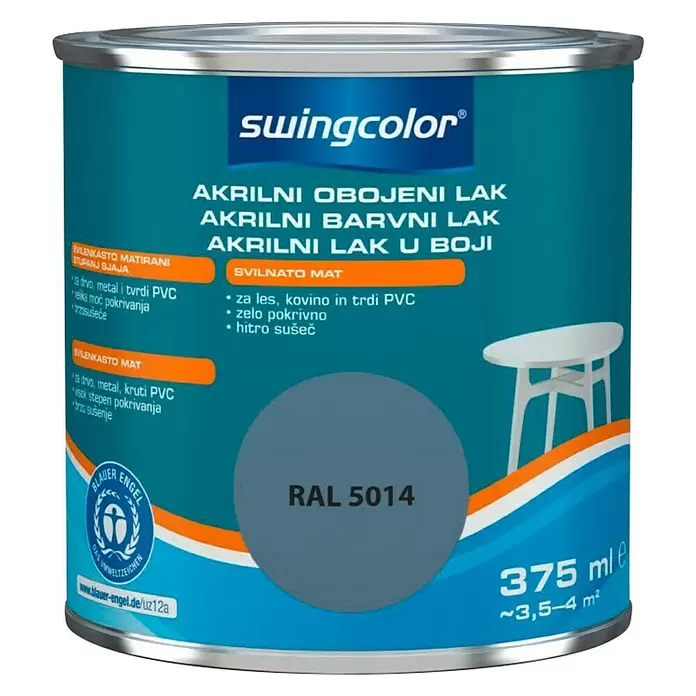 swingcolor Lak u boji - Golub plava, 375 ml, Svilenkasti mat - Pogled sprijeda