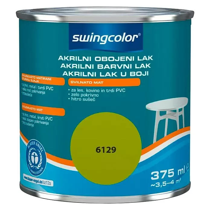 swingcolor Lak u boji - Zelena jabuka, 375 ml, Svilenkasti mat - Pogled sprijeda